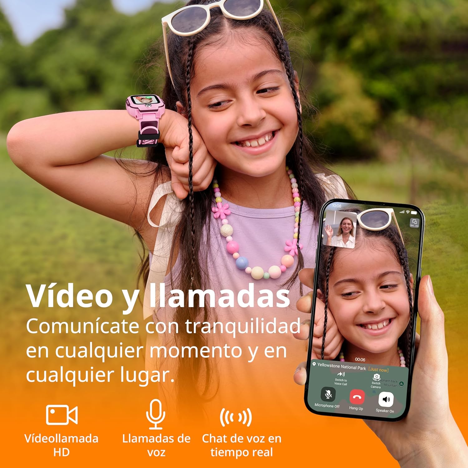 imoo Z3, Reloj Inteligente niño, Reloj niños GPS y Llamadas, SIM, videollamadas HD, Control Parental, Modo Colegio, protección IPX8, SOS, Pantalla táctil 1,5", niños (Rosa) - 3