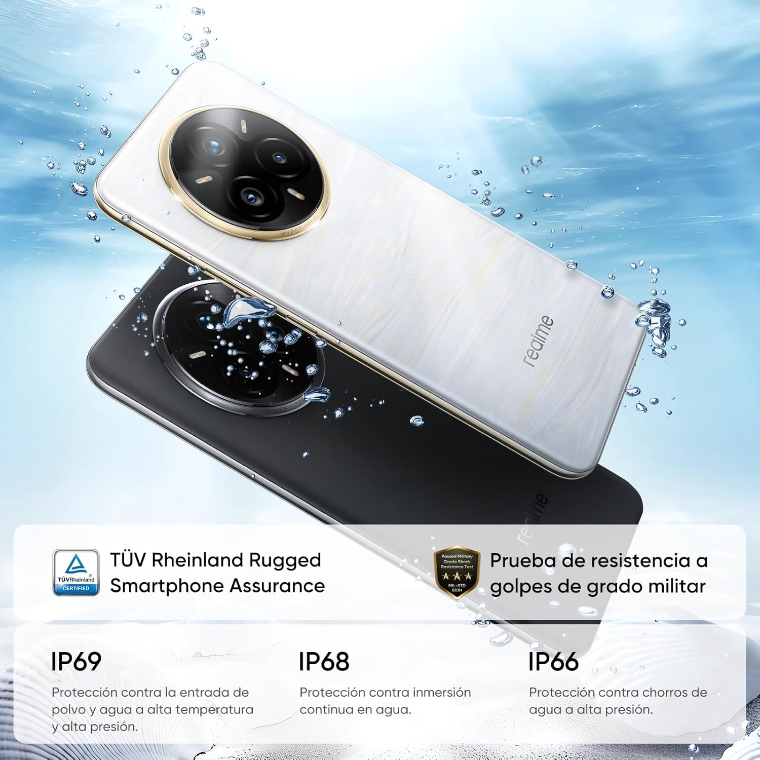 realme 14 Pro+ 5G Android Smartphone, 8+ 256 GB, Sony IMX896 OIS-Kamera, Trendiges Design mit wechselnden Farben, IP69, 6,83" 120-Hz-Display, 5260-mAh-Akku, Weiß (Mit Adapter) - 4