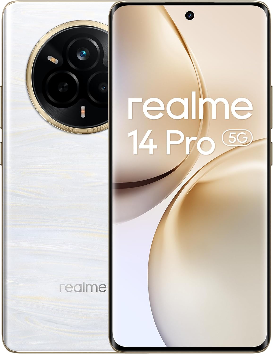 realme 14 Pro Smartphone 5G,Blanco,Batería 5130 mAh, cámara Sony IMX882 OIS AI,Diseño Que Cambia de Color con el frío,IP69,18GB(8+10expansión)+256GB,Exclusivo de Amazon(sin Adaptador) - 1