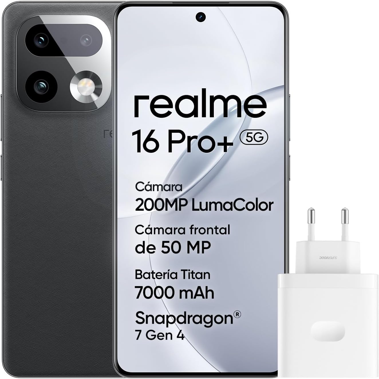 realme 14 Pro+ Smartphone 5G,Gris,Cámara Sony 3X Periscópica con OIS,Diseño Que Cambia de Color con el frío,Batería 5130mAh,IP69,18GB(8+10expansión)+256GB(sin Adaptador) - 5