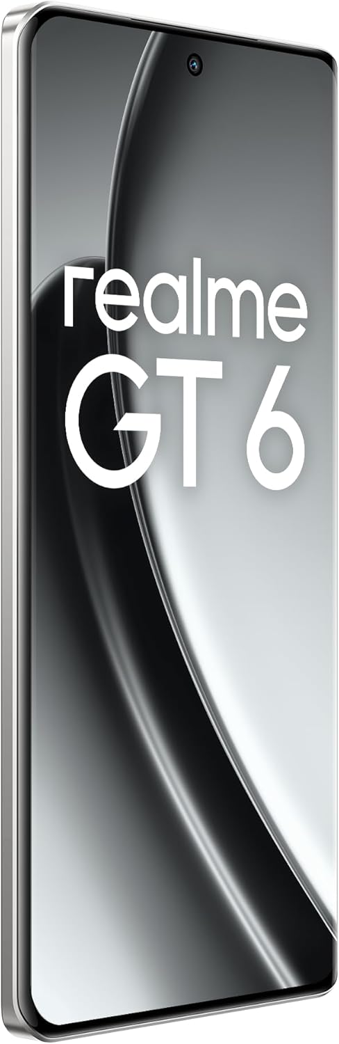 realme GT 6 5G Teléfono Móvil 12+256 GB,Procesador Snapdragon® 8s de 3.ªgeneración,Pantalla ultrabrillante de 6000 nits,Cámara Sony LYT-808 con OIS,Carga SUPERVOOC de 120 W,Plata, sin Adaptador - 4