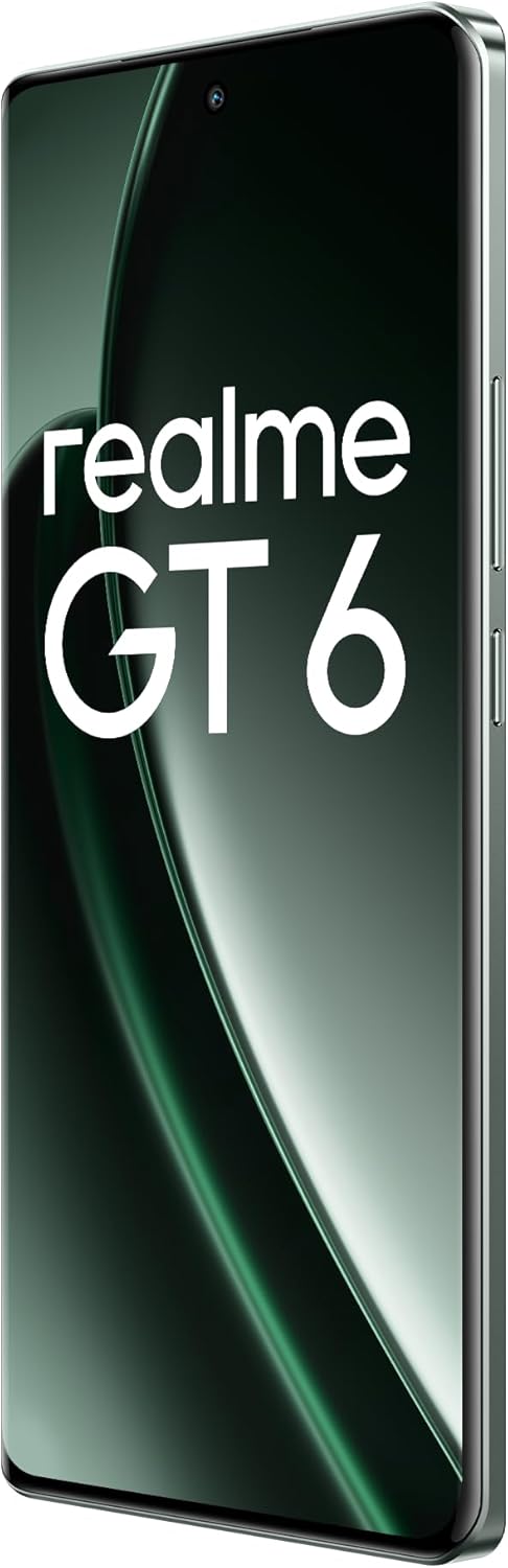 realme GT 6 5G Teléfono Móvil 8+256 GB, Procesador Snapdragon 8s de 3.ªgeneración, Pantalla ultrabrillante de 6000 nits, Cámara Sony LYT-808 con OIS, Carga SUPERVOOC de 120 W, Verde, sin Adaptador - 3