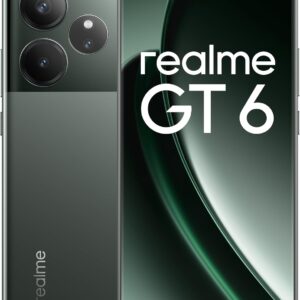 realme GT 6 5G Teléfono Móvil 8+256 GB, Procesador Snapdragon 8s de 3.ªgeneración, Pantalla ultrabrillante de 6000 nits, Cámara Sony LYT-808 con OIS, Carga SUPERVOOC de 120 W, Verde, sin Adaptador