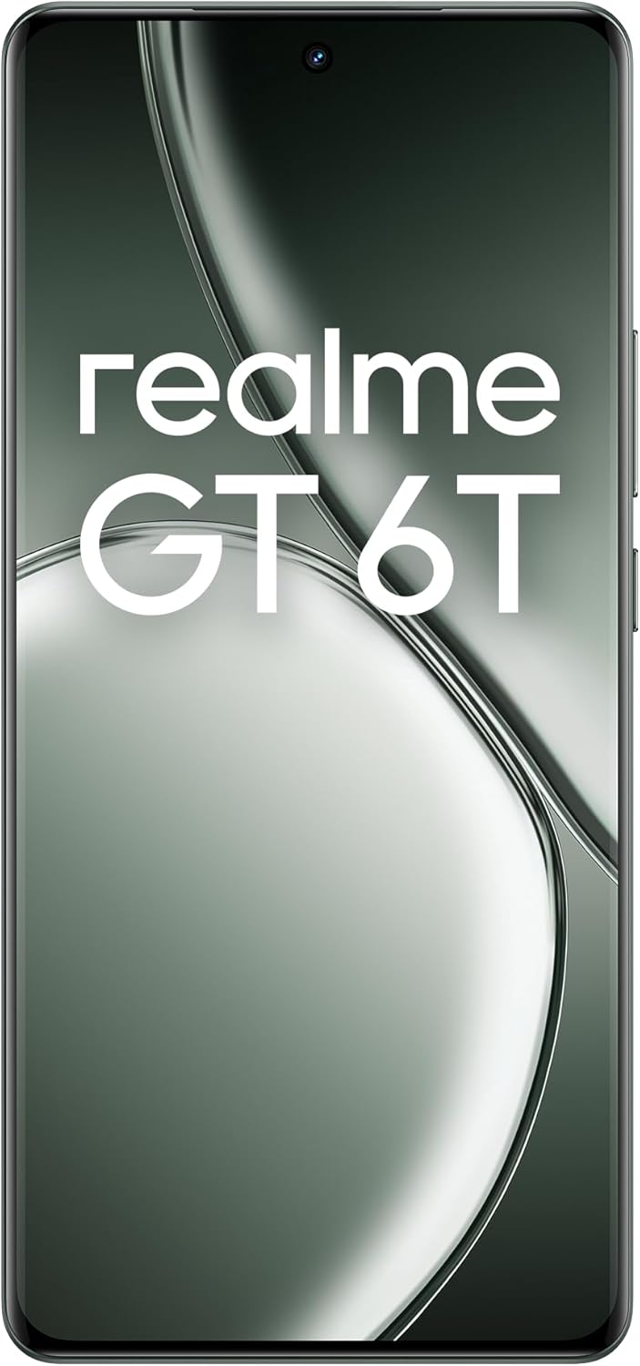 realme GT 6T 5G Teléfono Móvil 8+256 GB, Snapdragon® 7+ de 3.ª generación, Pantalla ultrabrillante de 6000 nits, Cámara Sony de 50 MP con OIS, Gran batería de 5500 mAh, Verde, sin Adaptador - 2