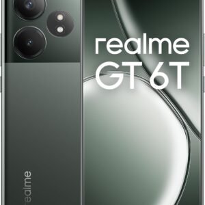 realme GT 6T 5G Teléfono Móvil 8+256 GB, Snapdragon® 7+ de 3.ª generación, Pantalla ultrabrillante de 6000 nits, Cámara Sony de 50 MP con OIS, Gran batería de 5500 mAh, Verde, sin Adaptador