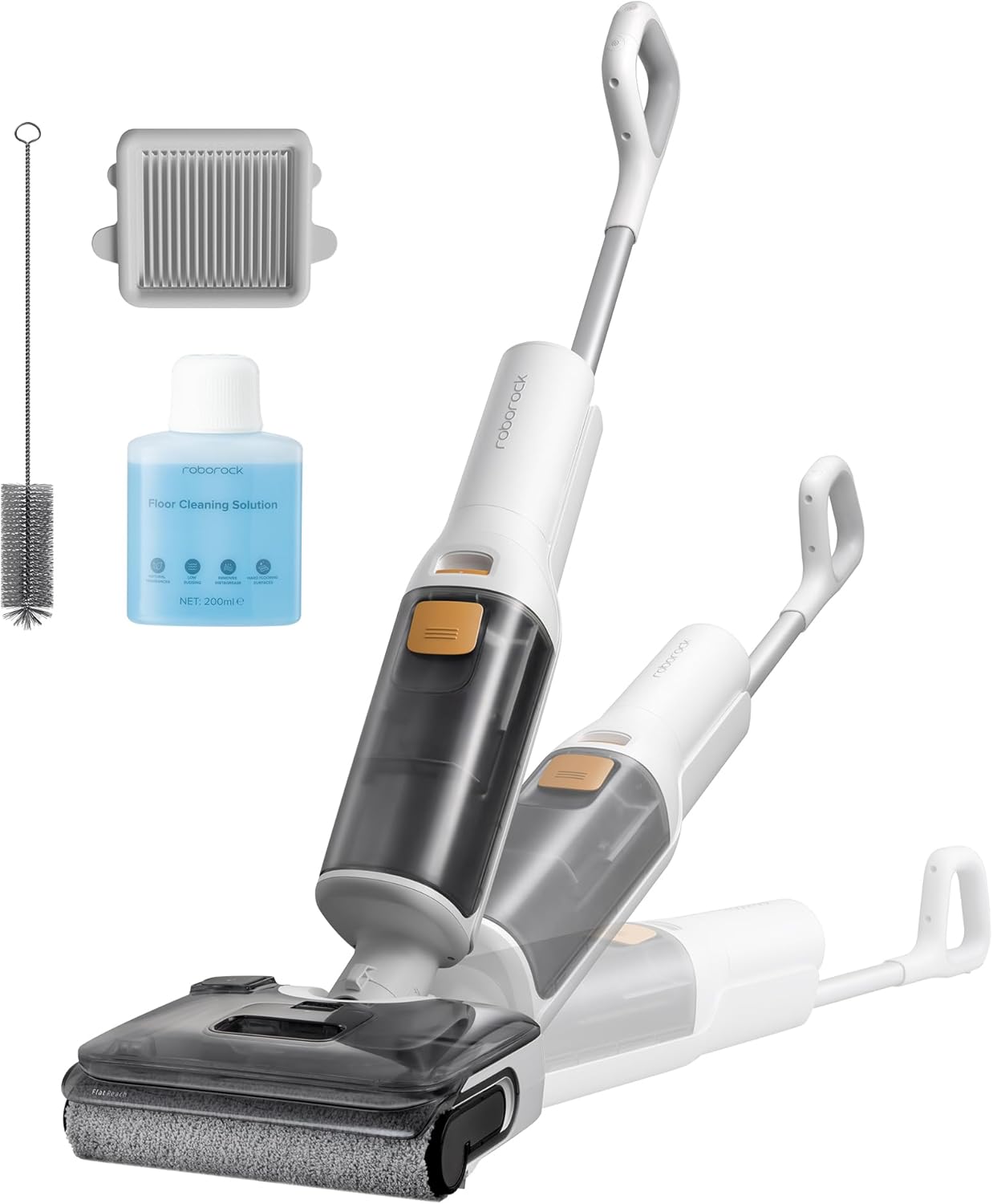 roborock F25 GT Aspiradora en Seco y Húmedo, Aspiradora-Fregona Sin Cable de 20.000 Pa, Autolimpieza a 90 °C y Secado, Limpieza de Bordes, Diseño Plano de 180°, Compacta (12,5 cm), Ligera - 1