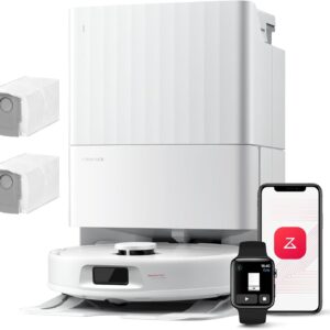 roborock Robot Aspirador QV 35A Set, 8000Pa de succión, Dos mopas giratorias elevables, cepillos antienredos, tecnología reactiva para Evitar obstáculos, navegación y mapeo,Blanco