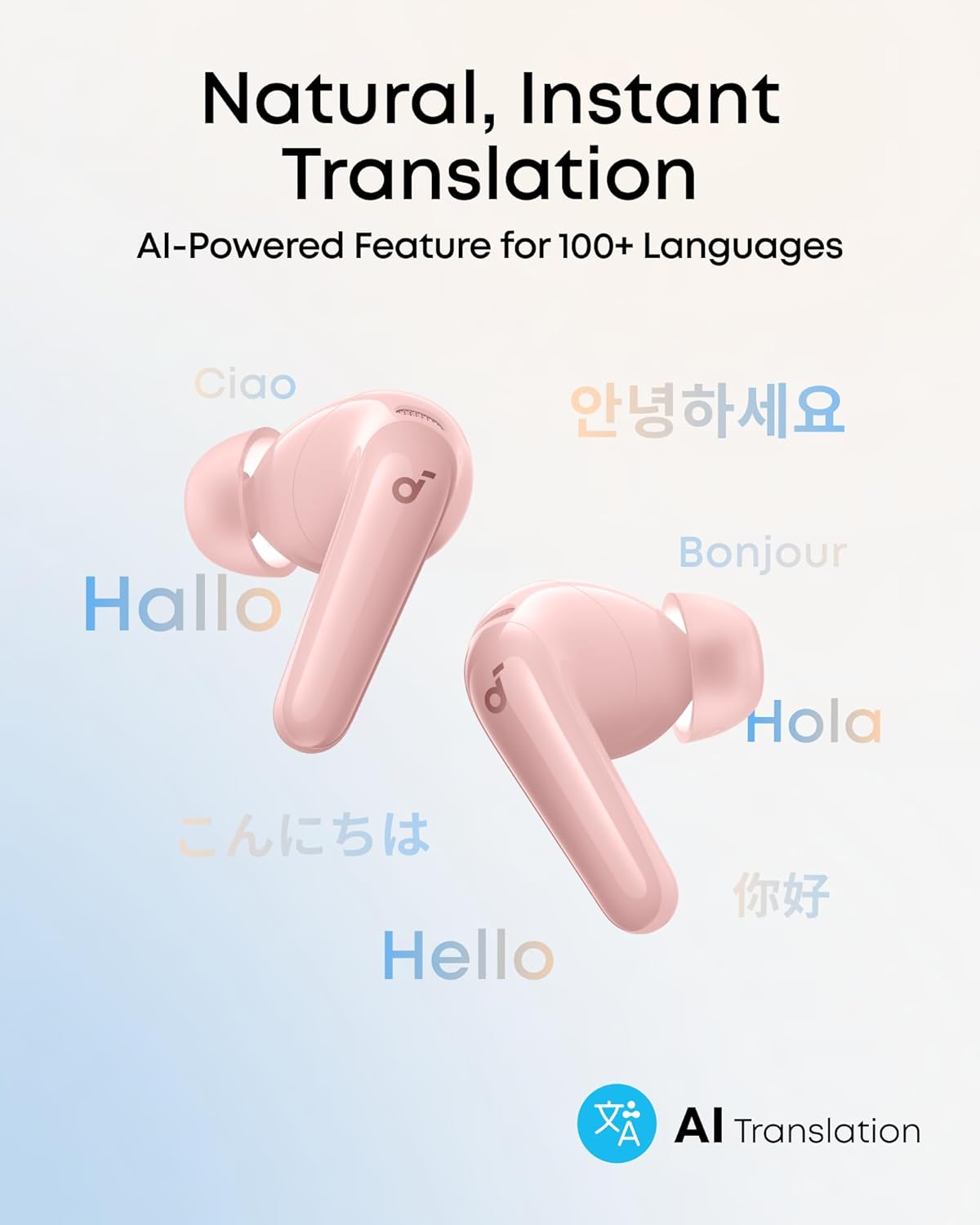 soundcore P31i Auriculares Inalámbricos Bluetooth de Anker, Cancelación de Ruido en Tiempo Real, Auriculares Traductores, Sonido de Alta Resolución LDAC, 50h de Uso, Carga Rápida, Audio Espacial, IP55 - 4