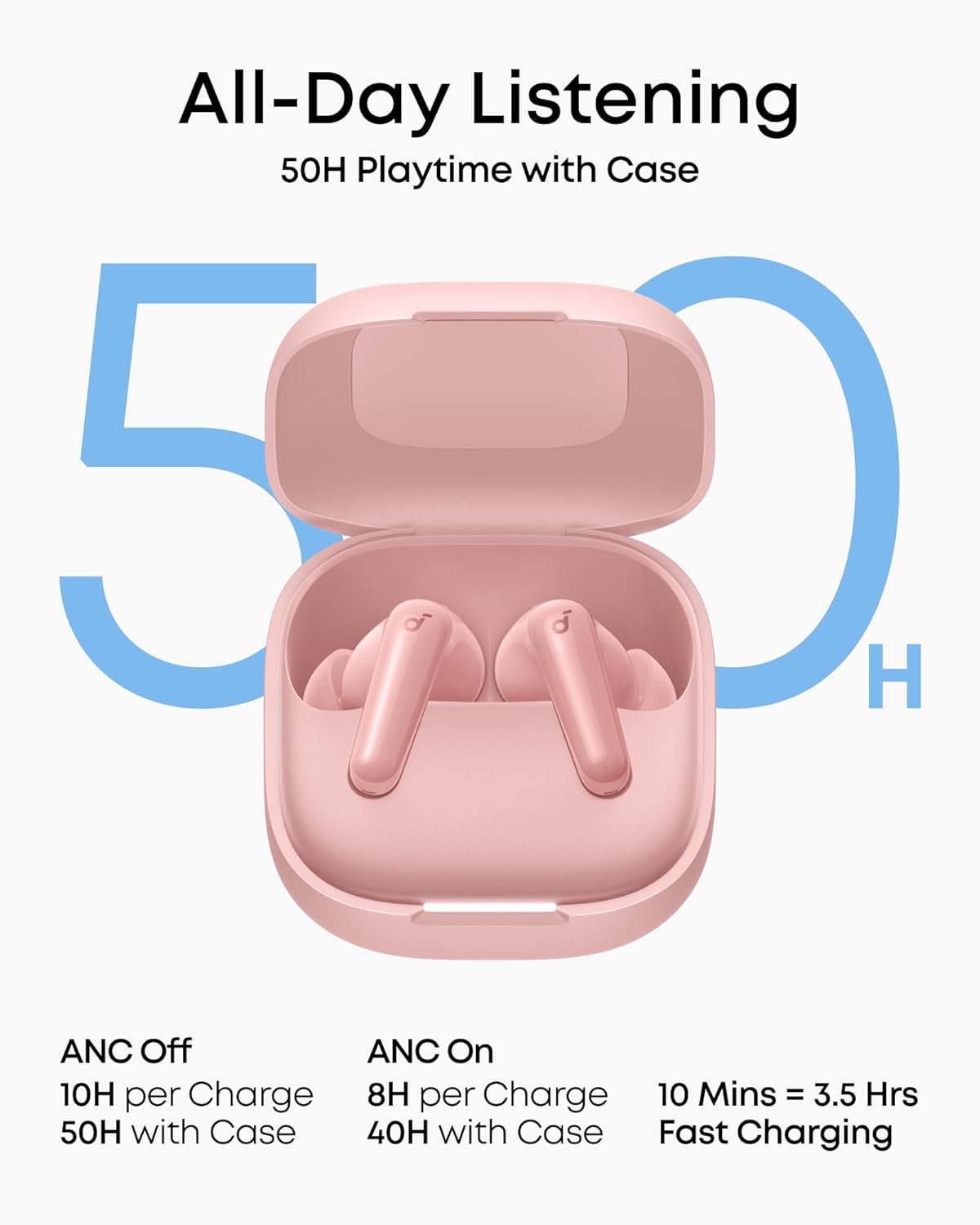 soundcore P31i Auriculares Inalámbricos Bluetooth de Anker, Cancelación de Ruido en Tiempo Real, Auriculares Traductores, Sonido de Alta Resolución LDAC, 50h de Uso, Carga Rápida, Audio Espacial, IP55 - 5