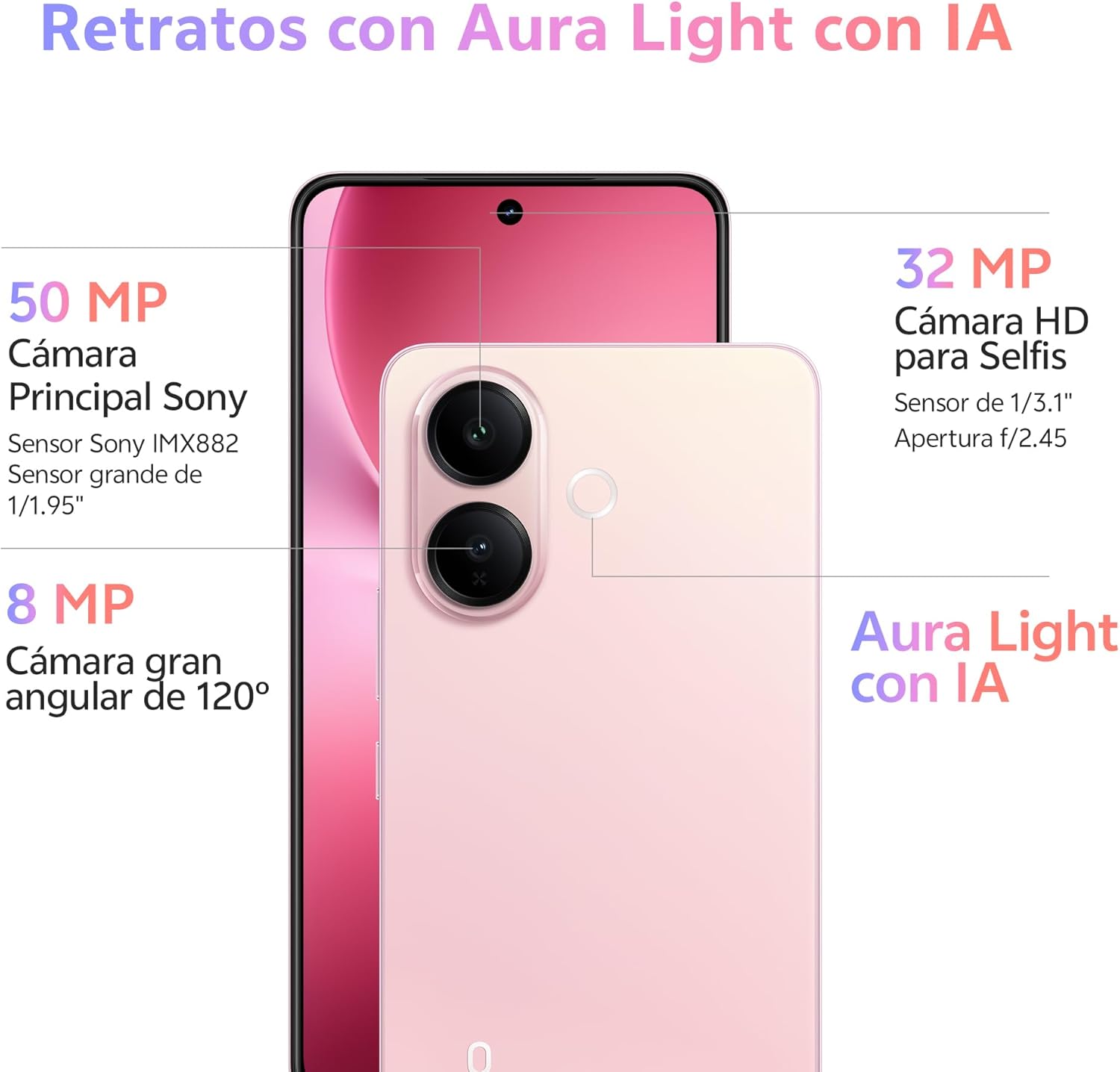 vivo V60 Lite Móvil 5G, 8+256GB ROM, Dimensity 7360-Turbo, Cámara 50MP, Vídeo 4K, Pantalla 6,7’’ 120 Hz AMOLED, Batería 6500 mAh, 90W Cargador+Auriculares Buds air3, telefono móvil con IA, Black - 3