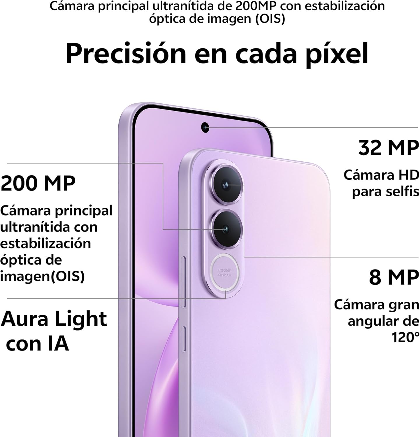 vivo V70 FE Móvil 5G, cámara Principal ultranítida de 200 MP con estabilización de Imagen (OIS), 8+256 GB, 7000 mAh, Pantalla AMOLED de 1,5K, IP68 e IP69, Smartphone con AI, Paquete Regalo,Azul - 3