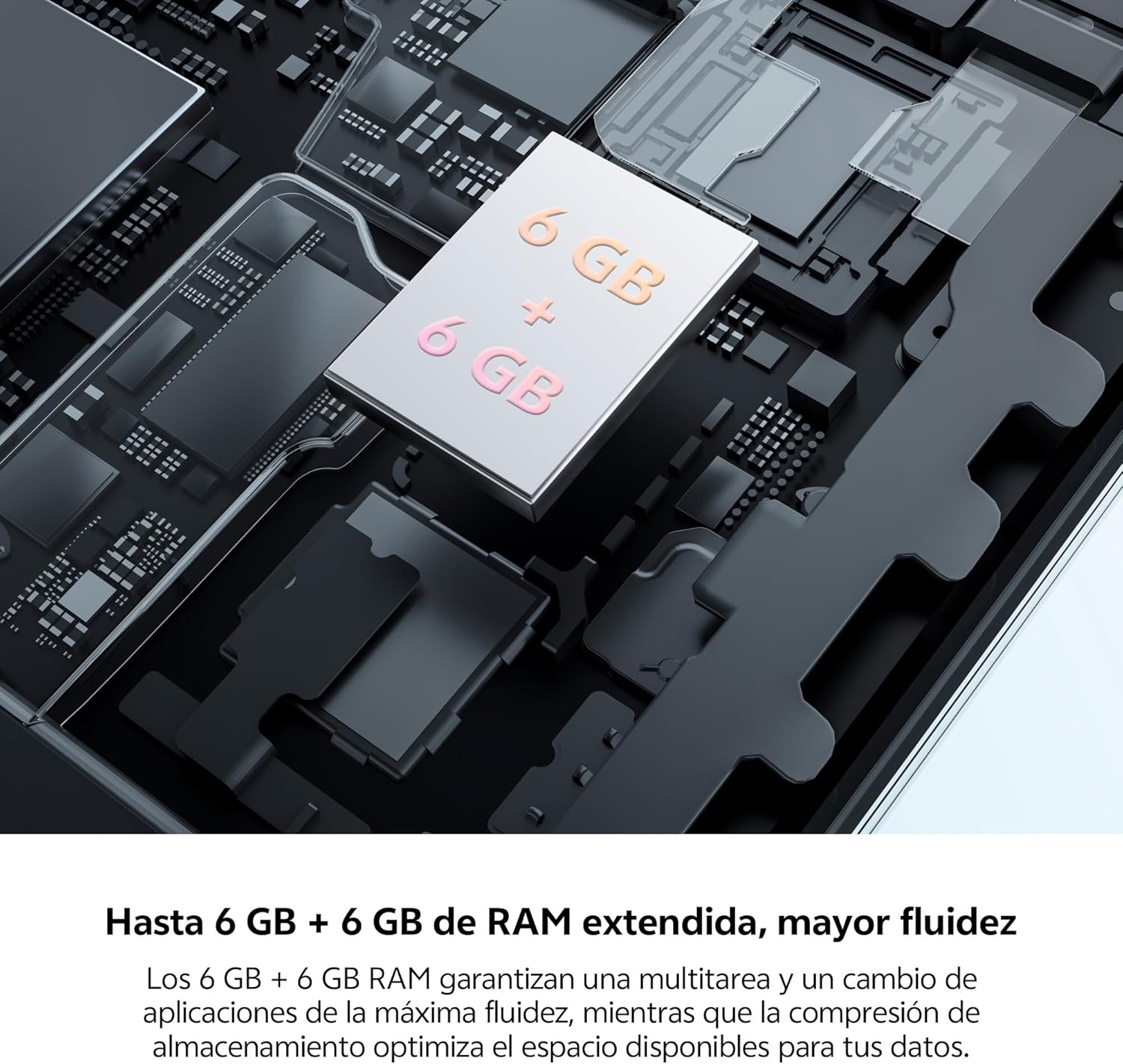 vivo Y19s, Smartphone 6+6GB RAM Extendida, 128GB ROM, Cámara principal de 50 MP, Luz dinámica, Pantalla superbrillante 6,68”, Batería de 5150 mAh, FlashCharge 44W, IP64, Dual SIM, Móvil Android, Plata - 3