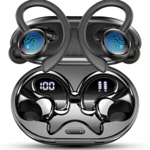 2026 Nueva Auriculares Inalambricos Deportivos, Auriculares Bluetooth 5.4 HiFi Estéreo con 4 HD Mic, 50H Cascos Inalambricos Bluetooth con Cancelacion Ruido ENC, IP7 Impermeable Cascos/Pantalla LED