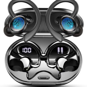 2026 Nueva Auriculares Inalambricos Deportivos, Auriculares Bluetooth 5.4 HiFi Estéreo con 4 HD Mic, 50H Cascos Inalambricos Bluetooth con Cancelacion Ruido ENC, Pantalla LED, IP7 Impermeable Cascos