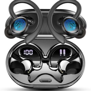 2026 Nueva Auriculares Inalambricos Deportivos, Auriculares Bluetooth 5.4 HiFi Estéreo con 4 HD Mic, 50H Cascos Inalambricos Bluetooth con Cancelacion Ruido ENC, Pantalla LED/IP7 Impermeable Cascos