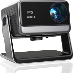 30000 Lúmenes Proyector Supported WiFi Bluetooth, AMEELA 1080P Videoproyector Compatible con Netflix/Youtube/PrimeVideo, 100,000+ Apps Compatible con iOS/Android