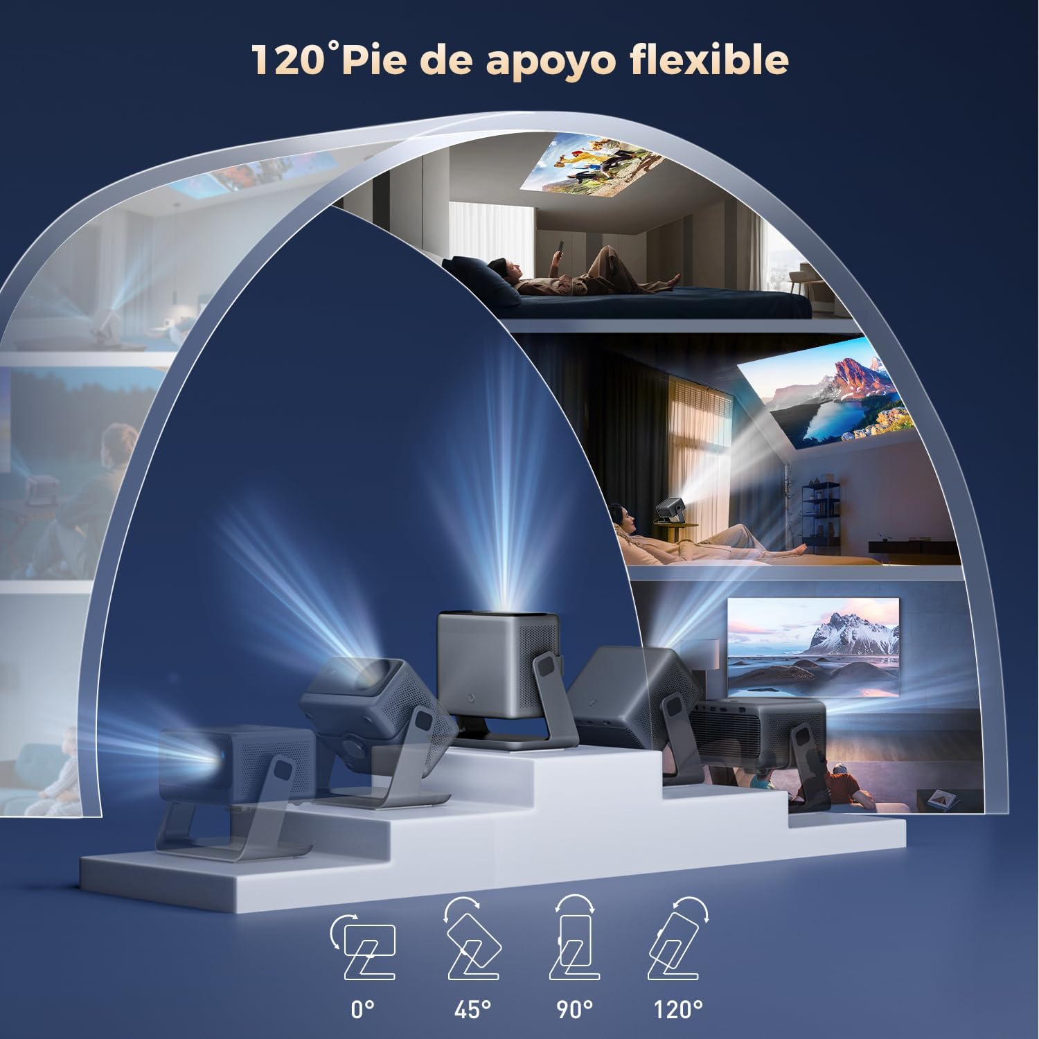 30000 Lúmenes Proyector Supported WiFi Bluetooth, AMEELA 1080P Videoproyector Compatible con Netflix/Youtube/PrimeVideo, 100,000+ Apps Compatible con iOS/Android - 5