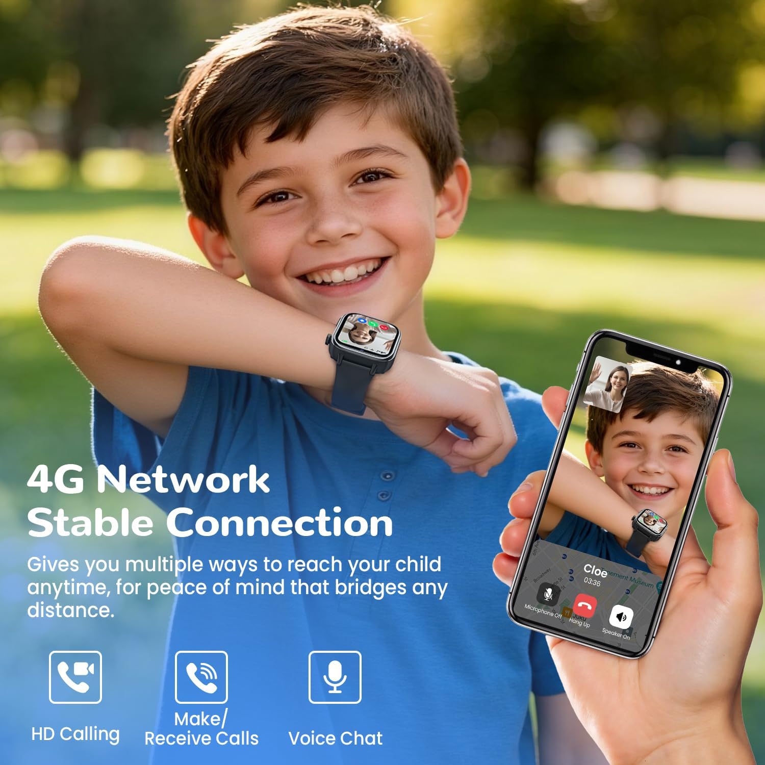 4G Reloj Inteligente Niño, Smartwatch Niños con GPS y Llamadas, Videollamadas, Chat de Voz, SOS, Modo Escuela, Podómetro, Despertador, Juegos, Reloj Inteligente Regalo Niñas y Niños, Negro - 2