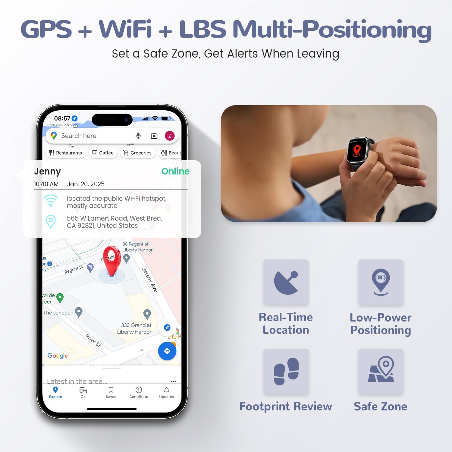 4G Reloj Inteligente Niños con GPS y Videollamada, Smartwatch Niños con Llamadas, Chat de Voz, SOS, Modo Escuela, IP68 Impermeable, Podómetro, Despertador, Cámara, Regalo Niñas y Niños de 4-15, Negro - 3