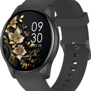 AcclaFit Reloj Inteligente Hombre Mujer con Llamadas Bluetooth, Smartwatch Esfera Redonda 1,38" con 147+ Modos Deportivos, Pulsómetro, Monitor de Sueño, IP68 Impermeable, Compatible con Android iOS
