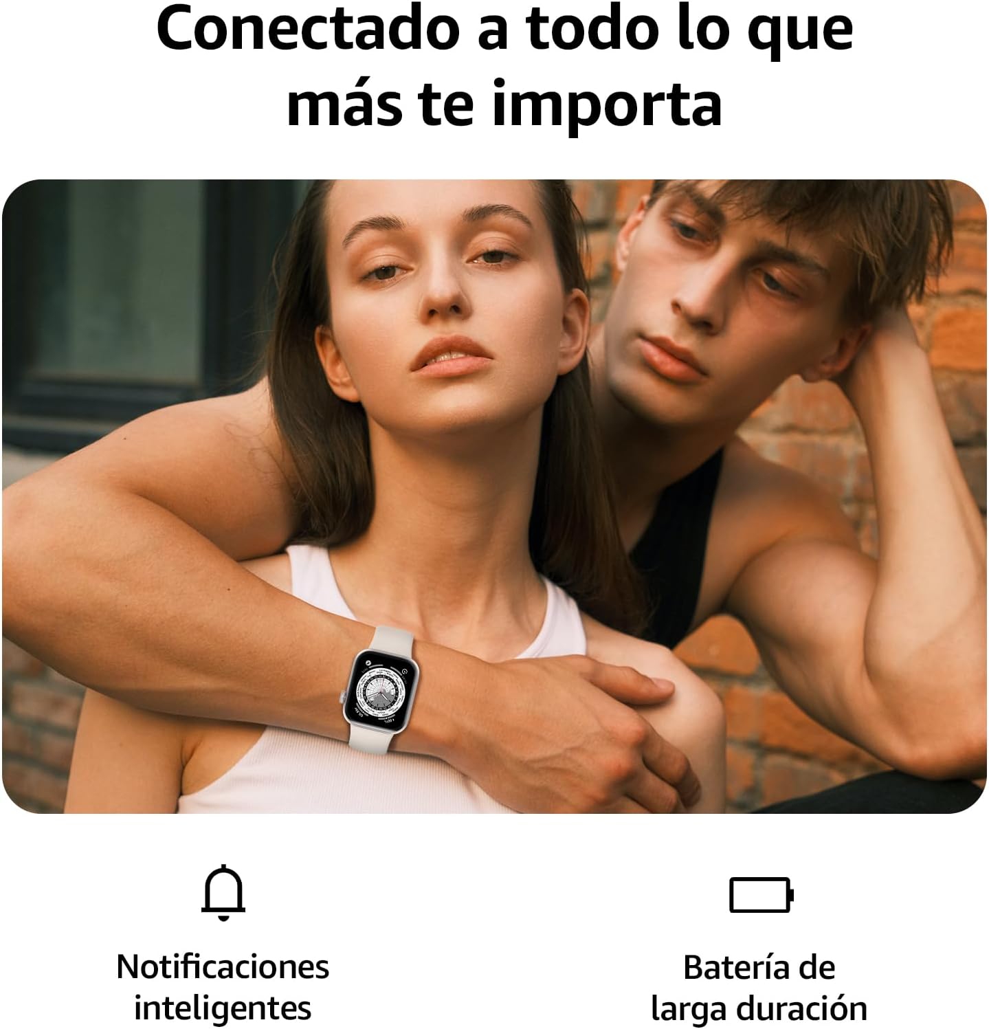 AcclaFit Reloj Inteligente Mujer Hombre, 1.85" Smartwatch con Llamadas Bluetooth, 140+ Modos Deportivos con SpO2/Pulsómetro/Monitor de Sueño/Podómetro, Impermeable IP68 para Android iOS - 2