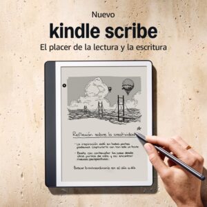 Amazon Kindle Scribe (16 GB) | Pantalla rediseñada con bordes uniformes y escritura directa en libros y documentos | Lápiz prémium | Gris tungsteno + Kindle Unlimited