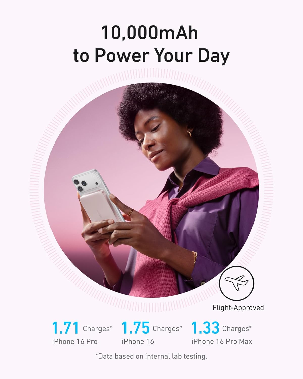 Anker MagGo Power Bank, Batería magnética ultradelgada de 10000 mAh, Certificado Qi2, Cargador Portátil 15 W, Cargador Compatible con MagSafe, diseño ergonómico, Solo para iPhone 15/14/13/12 - 5