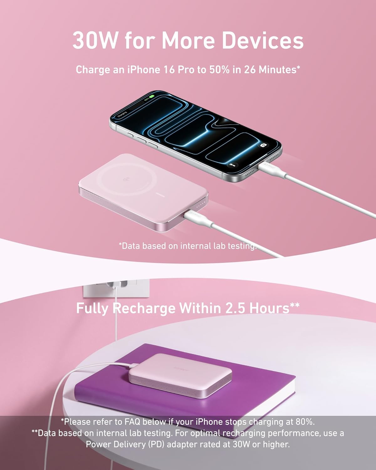 Anker MagGo Power Bank, Batería magnética ultradelgada de 10000 mAh, Certificado Qi2, Cargador Portátil 15 W, Cargador Compatible con MagSafe, diseño ergonómico, Solo para iPhone 15/14/13/12 - 6
