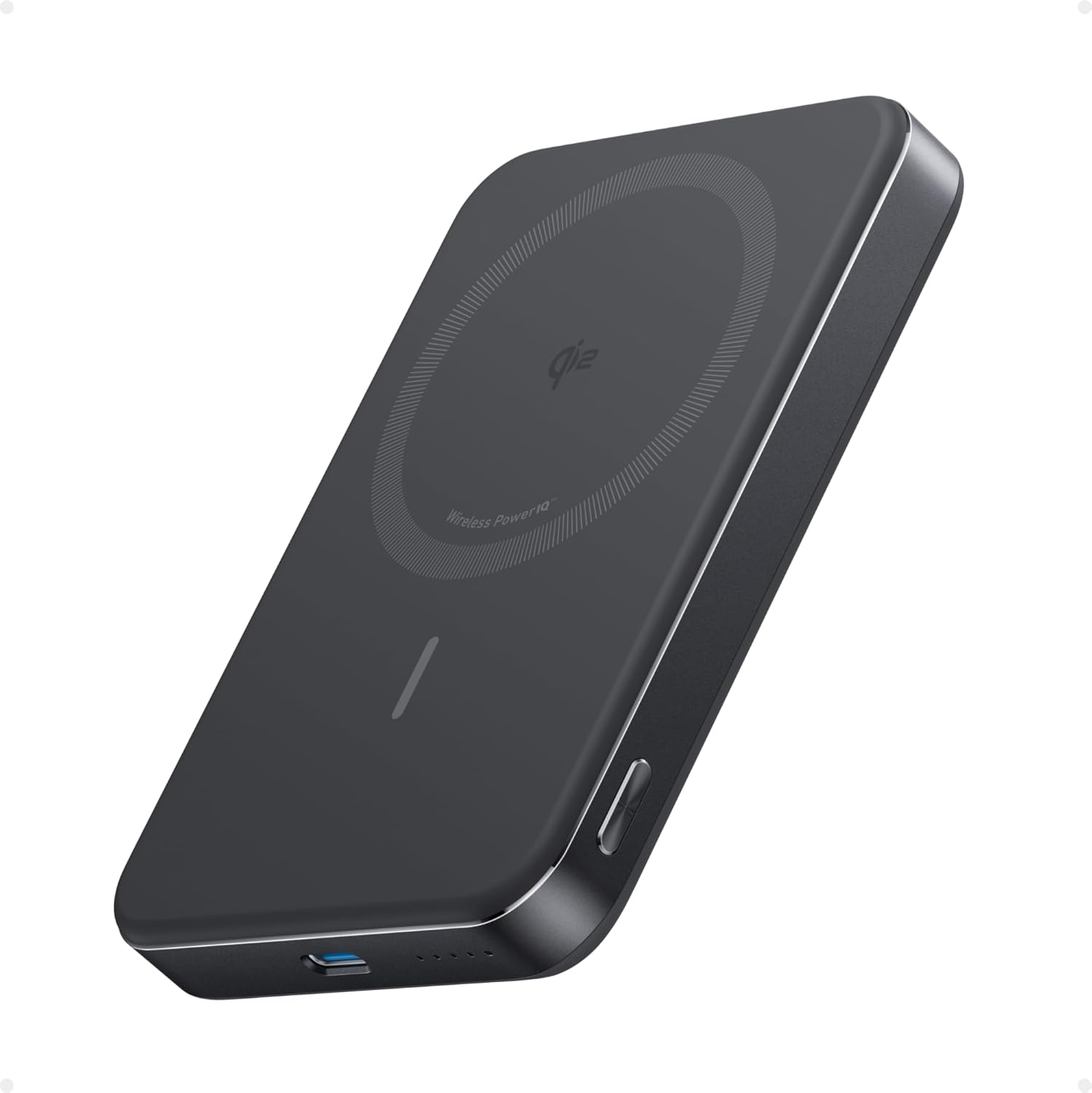 Anker MagGo Power Bank, Batería magnética ultradelgada de 10000 mAh, Certificado Qi2, Cargador Portátil 15 W, Cargador Compatible con MagSafe, diseño ergonómico, Solo para iPhone 16/15/14 - 1