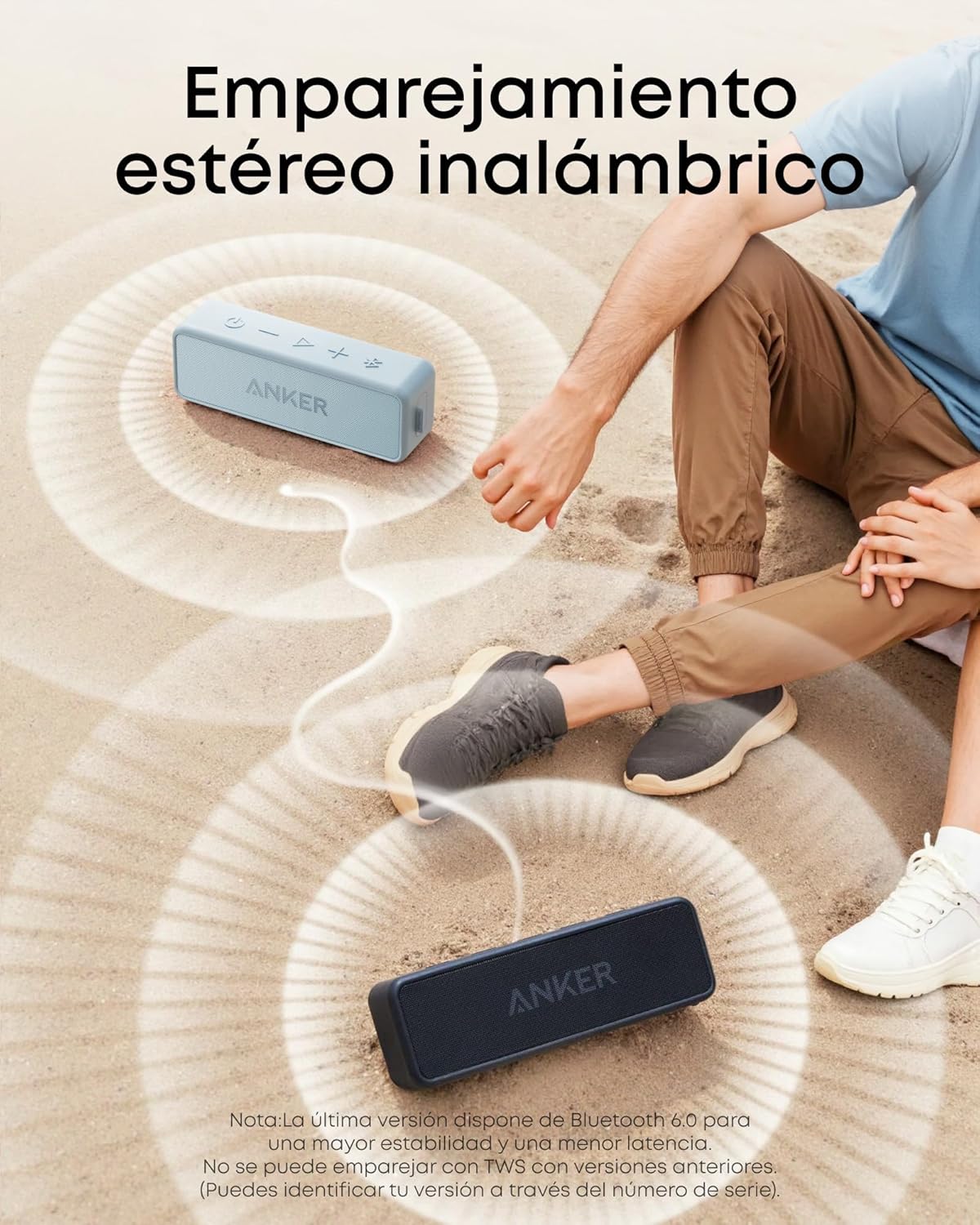 Anker Soundcore 2 Portable Bluetooth Speaker with 12W Stereo Sound, BassUp, IPX7 Waterproof, 24-Hour Playtime, Wireless Stereo Pairing, Speaker for Home, Outdoors, Travel - 6