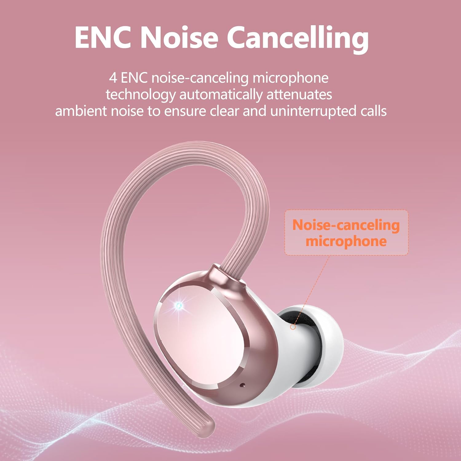 Auriculare Inalámbricos Deportivos, 2026 Nueva Auriculares Bluetooth 5.3 con HD Mic, 128H Cascos Inalambricos Bluetooth con Pantalla LED, IP7 Impermeable, Cancelacion Ruido ENC Auriculares Running - 6