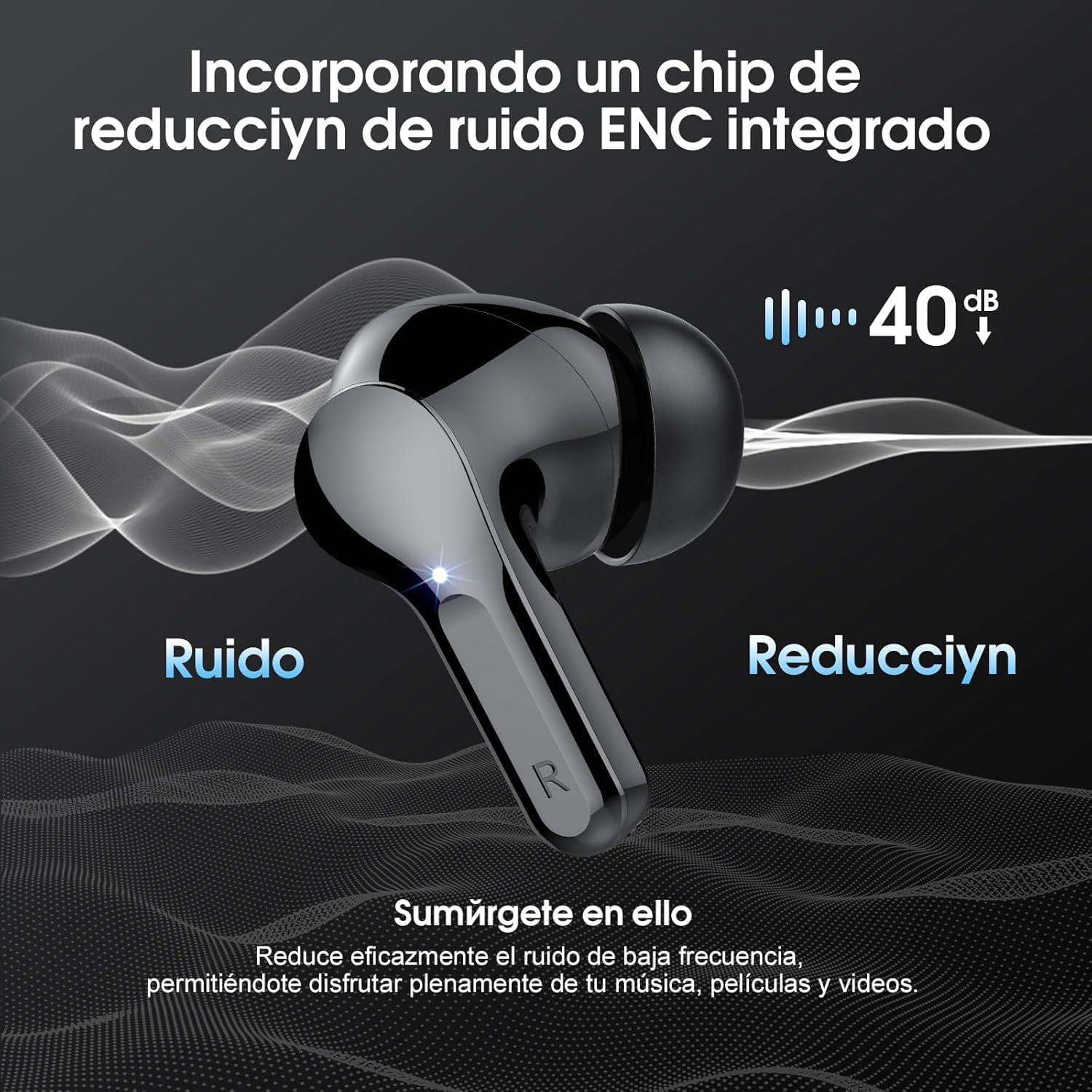Auriculares Inalambricos Bluetooth, 2026 Cascos Inalambricos Bluetooth 5.4 HiFi Estéreo, 45 Horas Auriculares inalámbricos con ENC Cancelacion Ruido, IP7 Impermeable/Pantalla LED/Carga Rápida Tipo-C - 2