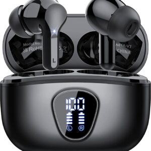 Auriculares Inalambricos Bluetooth, 2026 Cascos Inalambricos Bluetooth 5.4 HiFi Estéreo, 45 Horas Auriculares inalámbricos con ENC Cancelacion Ruido, IP7 Impermeable/Pantalla LED/Carga Rápida Tipo-C