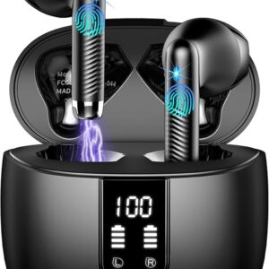 Auriculares Inalámbricos Bluetooth 5.4, 2026 Auriculares Bluetooth con HiFi Estéreo 56H, 4 ENC Mics, Cascos Inalambricos Bluetooth con Reducción de Ruido, USB-C, Control Táctil, IP7 Impermeable/Drsaec