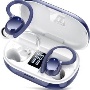 Auriculares Inalambricos Deportivos, 2026 Auriculares Bluetooth 5.3 HiFi Estéreo con Cancelación de Ruido ENC, Reproducción de 128H Pantalla LED Cascos Inalambricos, Control Táctil, IP7 Impermeable