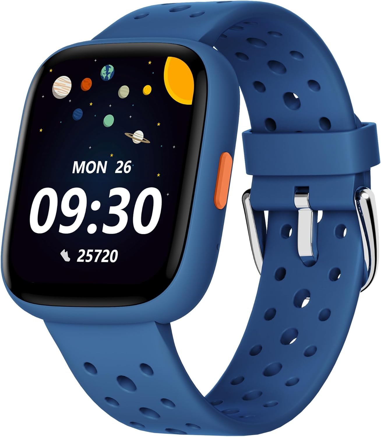 BIGGERFIVE Pulsera Actividad Niños Niñas 5-16, 1,8" Reloj Inteligente Podómetro, Frecuencia Cardíaca, Monitor de Sueño, Resistente al Agua IP68, Despertador, Juegos de Rompecabezas con/sin App, Azul - 1