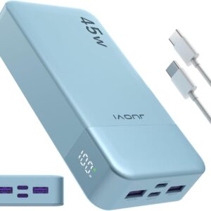Banco de energía JUOVI Carga rápida, 20000mAh 45W Cargador portátil, Samsung Super Carga rápida con Pantalla LED Cargador de teléfono portátil, USB C Power Bank para MacBook, para iPhone 15 14 13 Pro