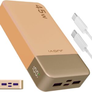 Banco de energía JUOVI Carga rápida, 20000mAh 45W Cargador portátil, Samsung Super Carga rápida con Pantalla LED Cargador de teléfono portátil, USB C Power Bank para MacBook, para iPhone 15 14 13 Pro