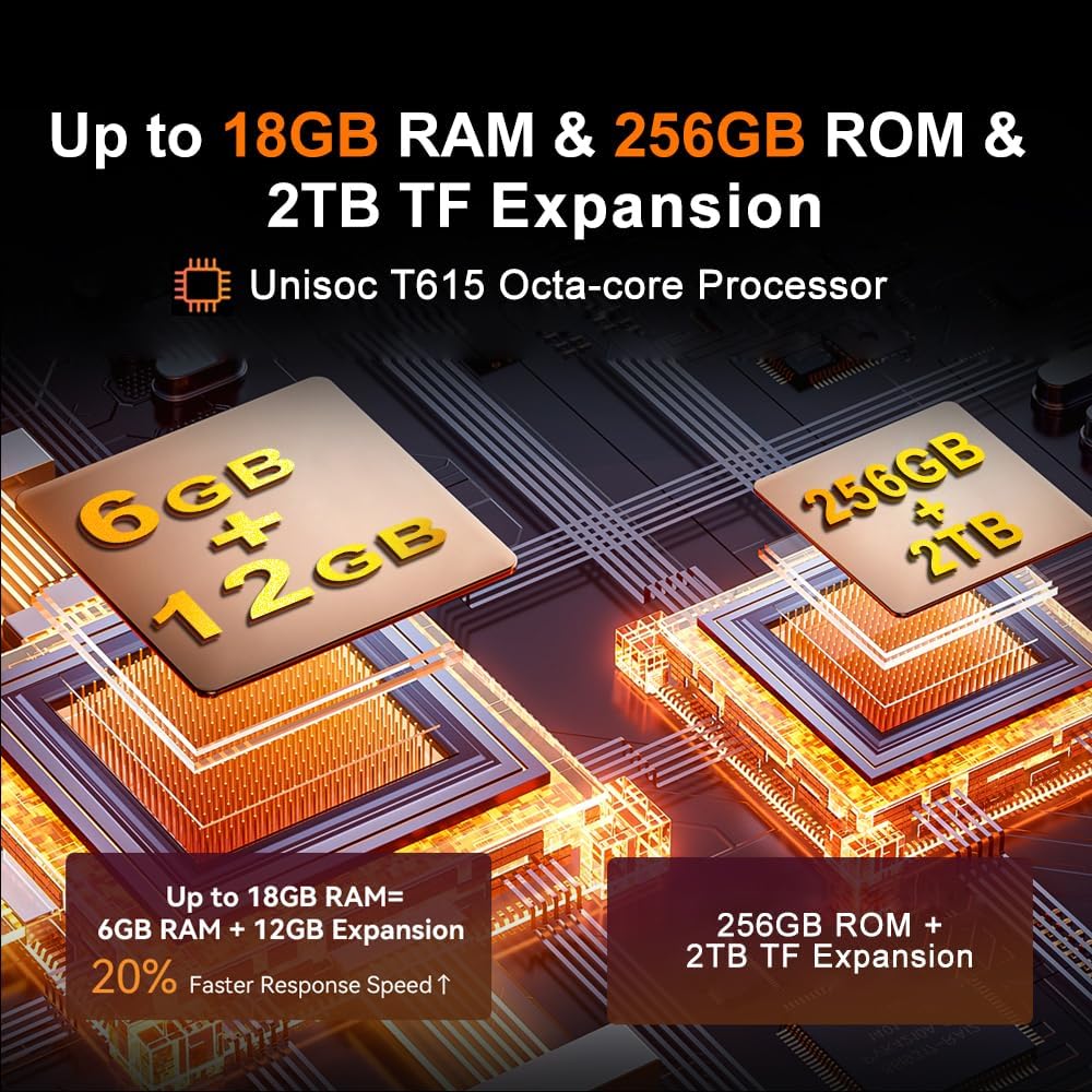 Blackview Fort1 Móvil Irrompible Android 15, 18GB+256GB/2TB 10000mAh Teléfono Móvil Resistente IP68, 6.56" HD+ 90Hz, 16MP Cámara AI Móvil Rugerizado,Face ID/NFC/GPS/5G WiFi/FM/Gemini AI, Negro - 2