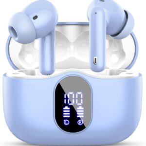Btootos Auriculares Inalámbricos, Bluetooth 5.3 con HD Micrófono HiFi Estéreo Pantalla LED, Reducción de Ruido, 13 mm Controlador dinámico, IP7 Impermeable 36H Cascos Inalambricos