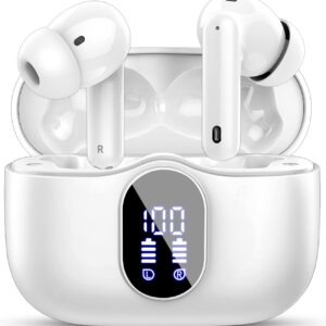 Btootos Auriculares Inalámbricos, Bluetooth 5.3 con HD Micrófono HiFi Estéreo Pantalla LED, Reducción de Ruido, 13 mm Controlador dinámico, IP7 Impermeable 36H Cascos Inalambricos