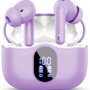 Btootos Auriculares Inalámbricos, Bluetooth 5.3 con HD Micrófono HiFi Estéreo Pantalla LED, Reducción de Ruido, 13 mm Controlador dinámico, IP7 Impermeable 36H Cascos Inalambricos