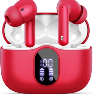 Btootos Auriculares Inalámbricos, Bluetooth 5.3 con HD Micrófono HiFi Estéreo Pantalla LED, Reducción de Ruido, 13 mm Controlador dinámico, IP7 Impermeable 36H Cascos Inalambricos