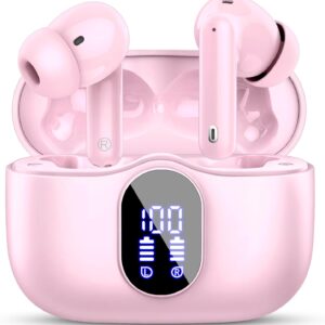 Btootos Auriculares Inalámbricos, Bluetooth 5.3 con HD Micrófono HiFi Estéreo Pantalla LED, Reducción de Ruido, 13 mm Controlador dinámico, IP7 Impermeable 36H Cascos Inalambricos