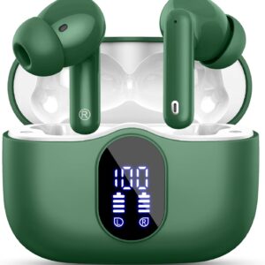 Btootos Auriculares Inalámbricos, Bluetooth 5.3 con HD Micrófono HiFi Estéreo Pantalla LED, Reducción de Ruido, 13 mm Controlador dinámico, IP7 Impermeable 36H Cascos Inalambricos