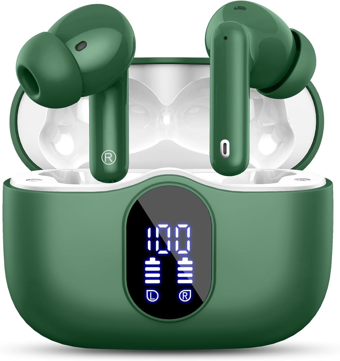 Btootos Auriculares Inalámbricos, Bluetooth 5.3 con HD Micrófono HiFi Estéreo Pantalla LED, Reducción de Ruido, 13 mm Controlador dinámico, IP7 Impermeable 36H Cascos Inalambricos - 4