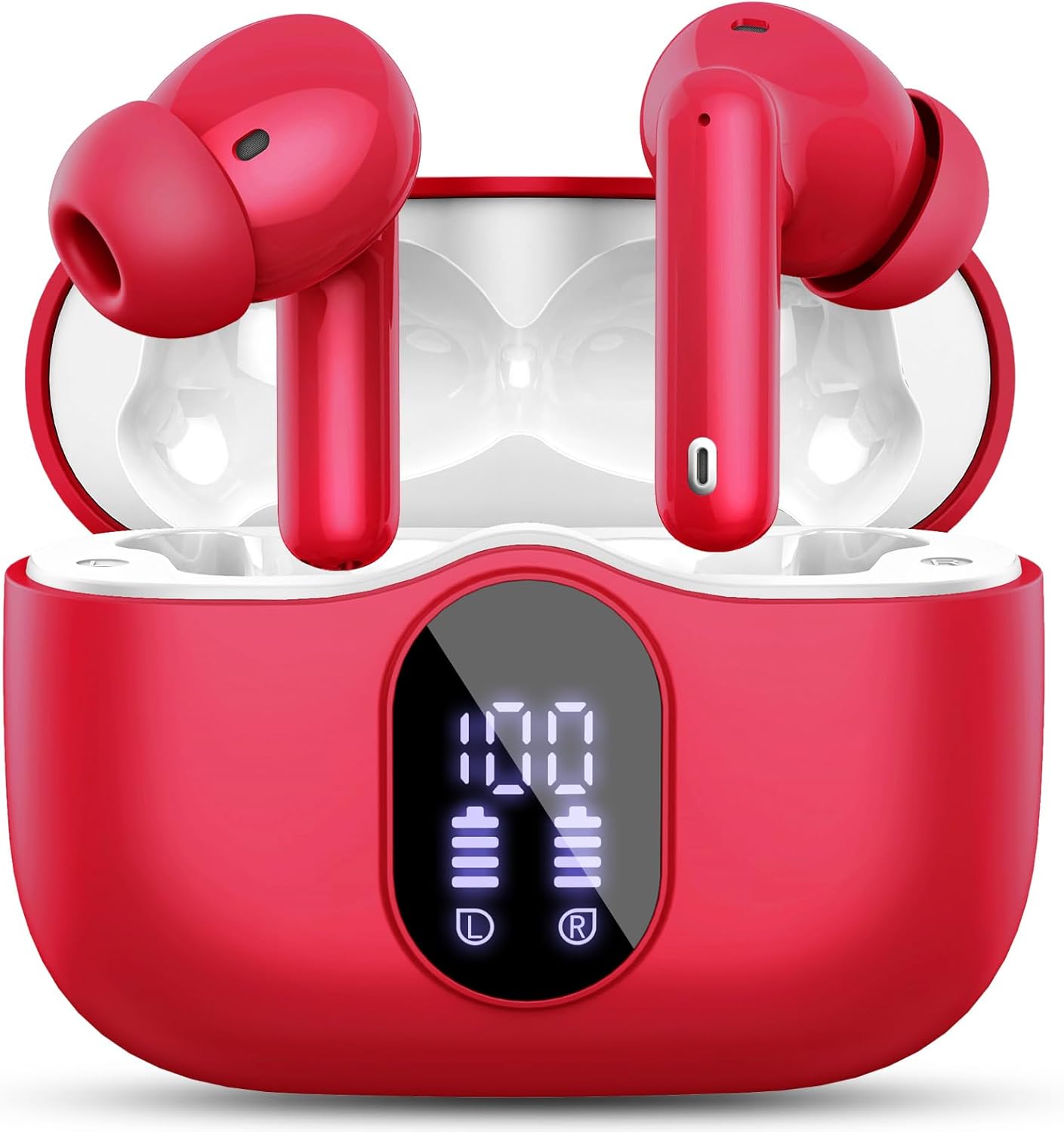 Btootos Auriculares Inalámbricos, Bluetooth 5.3 con HD Micrófono HiFi Estéreo Pantalla LED, Reducción de Ruido, 13 mm Controlador dinámico, IP7 Impermeable 36H Cascos Inalambricos - 5