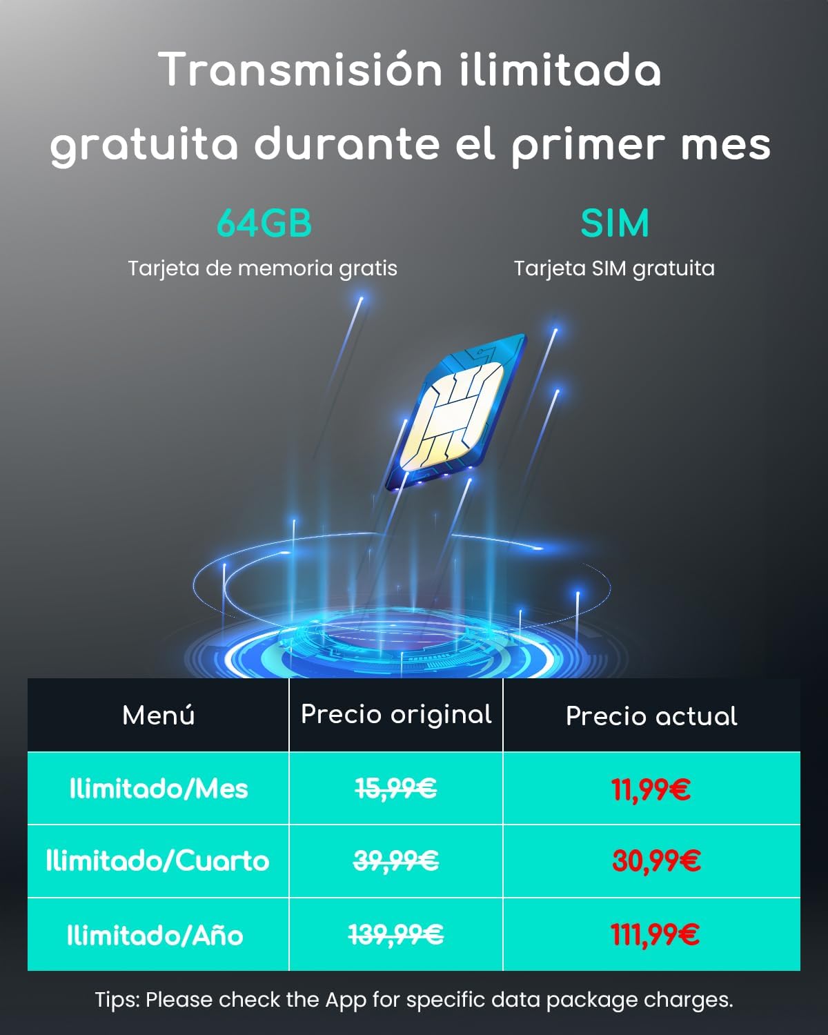 COOAU 4G LTE Cámara Vigilancia Exterior con Sim,2K 3MP QHD Camara 4G Solar sin Cable con Batería,PTZ 355°/90°,Visión Nocturna,PIR Detección de Movimiento,Audio de Dos Vías,Tarjeta SIM,Tarjeta SD - 3