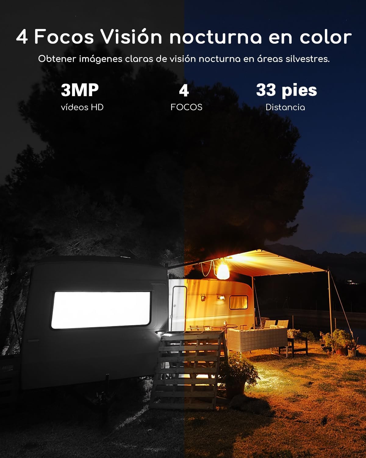COOAU 4G LTE Cámara Vigilancia Exterior con Sim,2K 3MP QHD Camara 4G Solar sin Cable con Batería,PTZ 355°/90°,Visión Nocturna,PIR Detección de Movimiento,Audio de Dos Vías,Tarjeta SIM,Tarjeta SD - 5