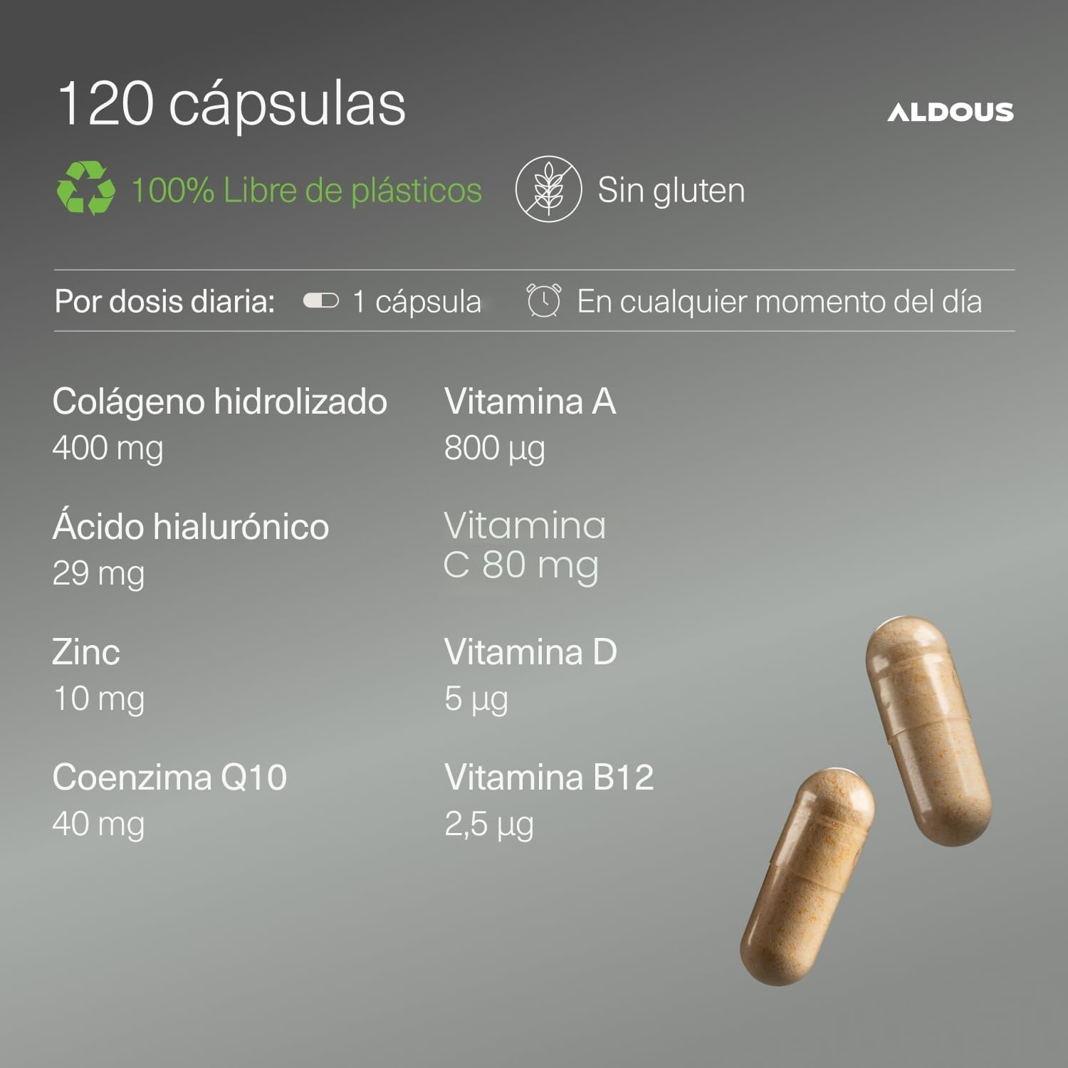 Colágeno Hidrolizado Puro + Ácido Hialurónico + Coenzima Q10 + Vitaminas y B12 + Zinc - 120 días Máxima Dosis - Formula Avanzada - Colágeno para las Articulaciones Fuertes, Piel Tersa y Energía - 3